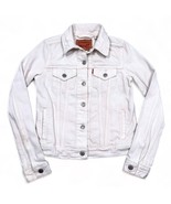 Levi&#39;s Trucker Jacket Womens XS White Denim Jean Type III Work Button Up... - £11.95 GBP