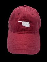 Oklahoma Baseball Hat Ball Cap Stitched State Crimson Red Adjustable Men... - £29.64 GBP
