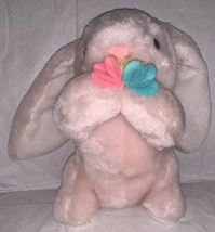 Vintage From The World Of Smile Pale Pink Plush Bunny Rabbit Baby Rattle 1992 - $19.99