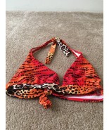 1 Pc Antiqua Women&#39;s Colorful Leopard Print Swim Top Tie Neck Back Size XL - £24.52 GBP