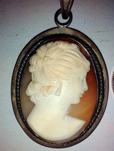 Old Cameo pendant 1.5 x 2 inches  Almost looks like she has two faces - $48.00