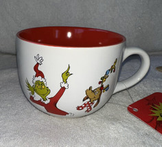 Dr Seuss The Grinch, Max &amp; Cindy Lou Who Ceramic Christmas Cup Mug Red W... - £15.79 GBP