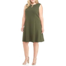 New Sandra Darren Green Career Fit And Flare Dress Size 16 - £38.22 GBP