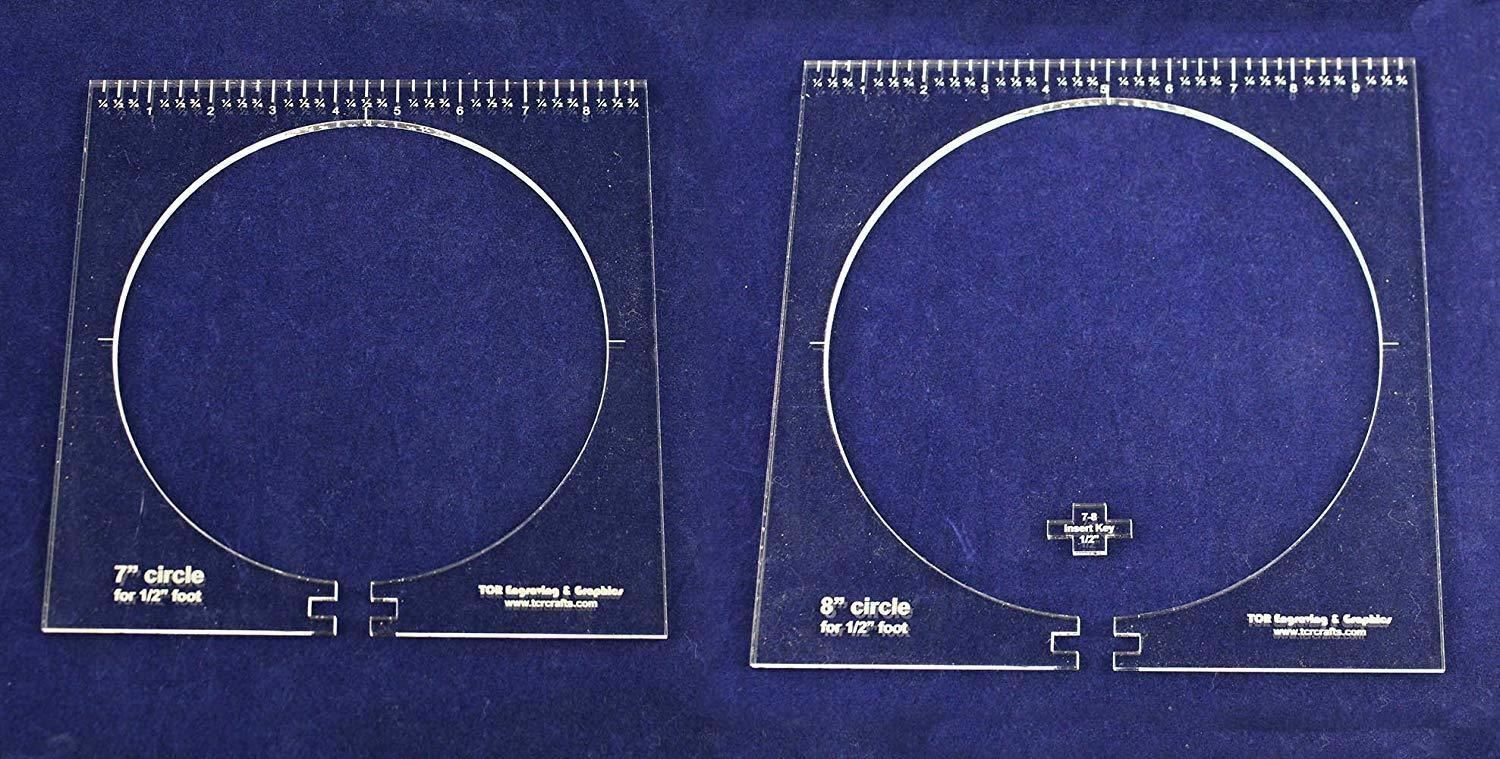 2 Piece Inside Circle Set B--7" & 8" W/rulers ~1/4" Thick - Long Arm- For 1/2" F - $45.32