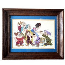 Completed Wash Your Hands Disney Snow White Seven Dwarfs Cross Stitch Framed - £59.52 GBP