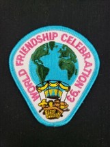   VTG 1993 Girl Scouts World Friendship Celebration &#39;93 Patch Thinking D... - £7.83 GBP