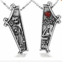 New Silver 2pc Nightmare Before Christmas Necklace Set, Couples Gift, Friends - £20.29 GBP