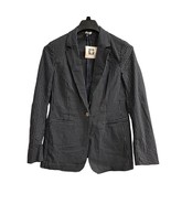 Anne Klein Blazer Womens S Jacket Blue Gingham Check One Button Stretch ... - $35.44 CAD