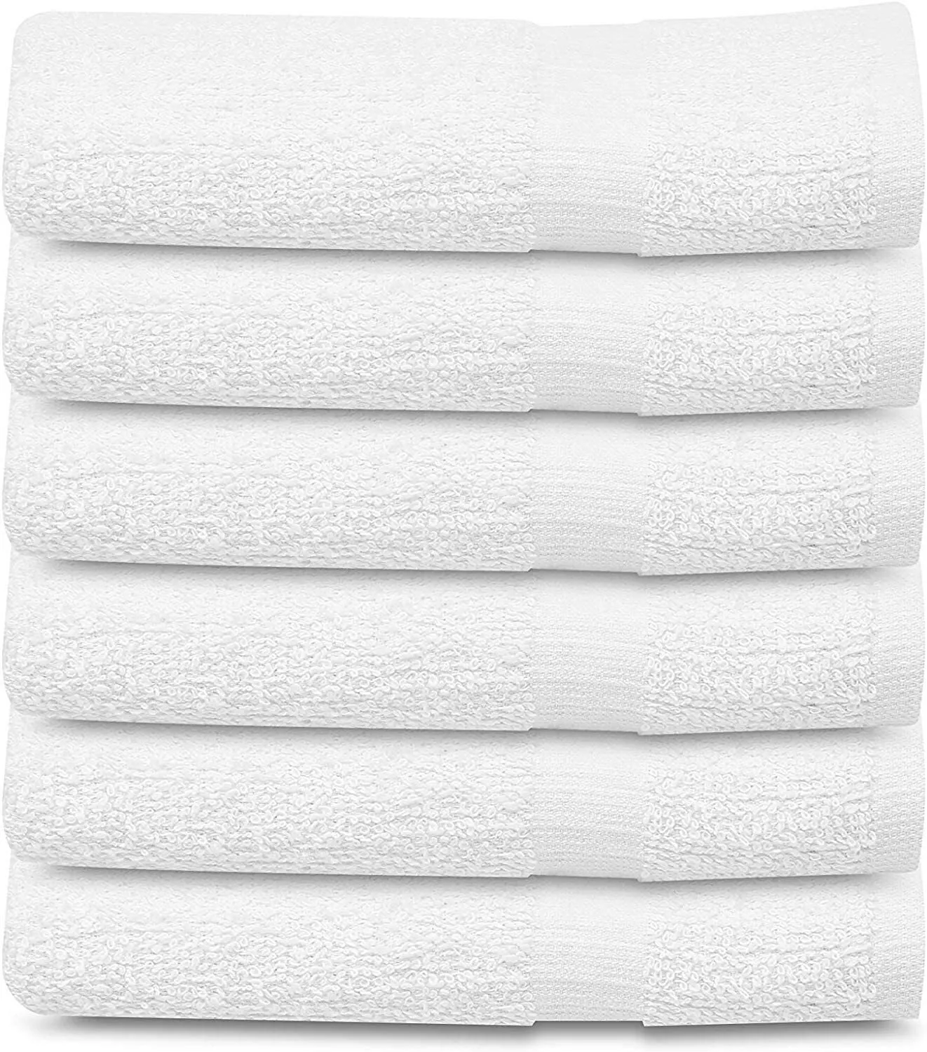 Bath Towels 6 Pack "22x44" White Cotton Towel Set Bath Pool Gym Towels Beach