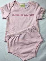 Kidgets Infant Girls Layette Tshirt Bottoms Sz 6-9 Mos Pink “Free Kisses” Xoxo - £13.23 GBP