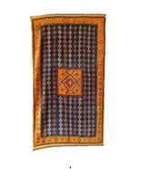 Handmade Moroccan Carpet, Berber 5x8 feet Blue Floor Carpet - $25,467.07 MXN