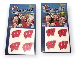 Lot X2 FAN-A-PEEL University Of Wisconsin Game Faces Temporary Tattoos - £2.58 GBP