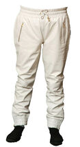 White Wear Men Trouser Genuine Leather Lambskin High Track Pants Joggers... - $140.00+