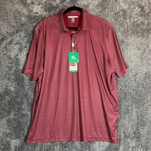 Greg Norman Play Dry Golf Polo Shirt Mens XL Maroon Striped ML75 Performance - $13.89