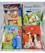 Disney Little Golden Books Lot 4 Cinderella 101 Dalmatian Donald Duck Princess