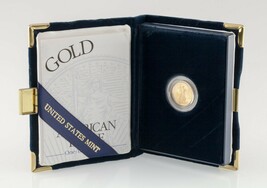 2000-W 1/10 Oz. Pièce En Or American Eagle Proof Avec Étui Et CoA - $604.26