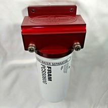 Marine  Machine Billet Aluminum Powder Coated Red Fuel Filter Water Sepa... - £215.00 GBP