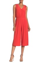 Eliza J NO9M7485 Buttoned Bodice Sleeveless Cropped Jumpsuit SZ M Orange - $60.29