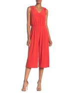 Eliza J NO9M7485 Buttoned Bodice Sleeveless Cropped Jumpsuit SZ M Orange - $82.45 CAD