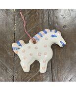 Vintage MA Hadley Pottery USA Christmas Horse Ornament Brown Spots Holiday - $18.80