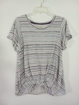 Cupio Womens Medium Striped Blue Purple Cream T Shirt - £8.88 GBP