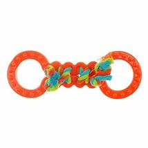 Dog Toys Mini Figure 8 Colorful Rope Rubber Tug Chew 6.5&quot; Choose Blue or Orange  - £11.31 GBP