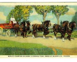 Worlds Champion Six Horse Clydesdale Team Postcard Wilson &amp; Co Packers - $9.90