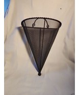 Large Wrought Iron Metal Hanging Wall Hugger Cone-Shaped Cylindrical Bas... - €22,44 EUR