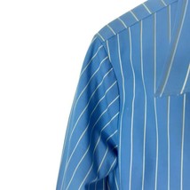 ALC Womens Size Large Blouse Button Front 3/4 Sleeve Blue Stripe - £19.53 GBP