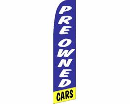 Pre-Owned Cars Blue &amp; White Swooper Super Feather Advertising Flag - £19.89 GBP