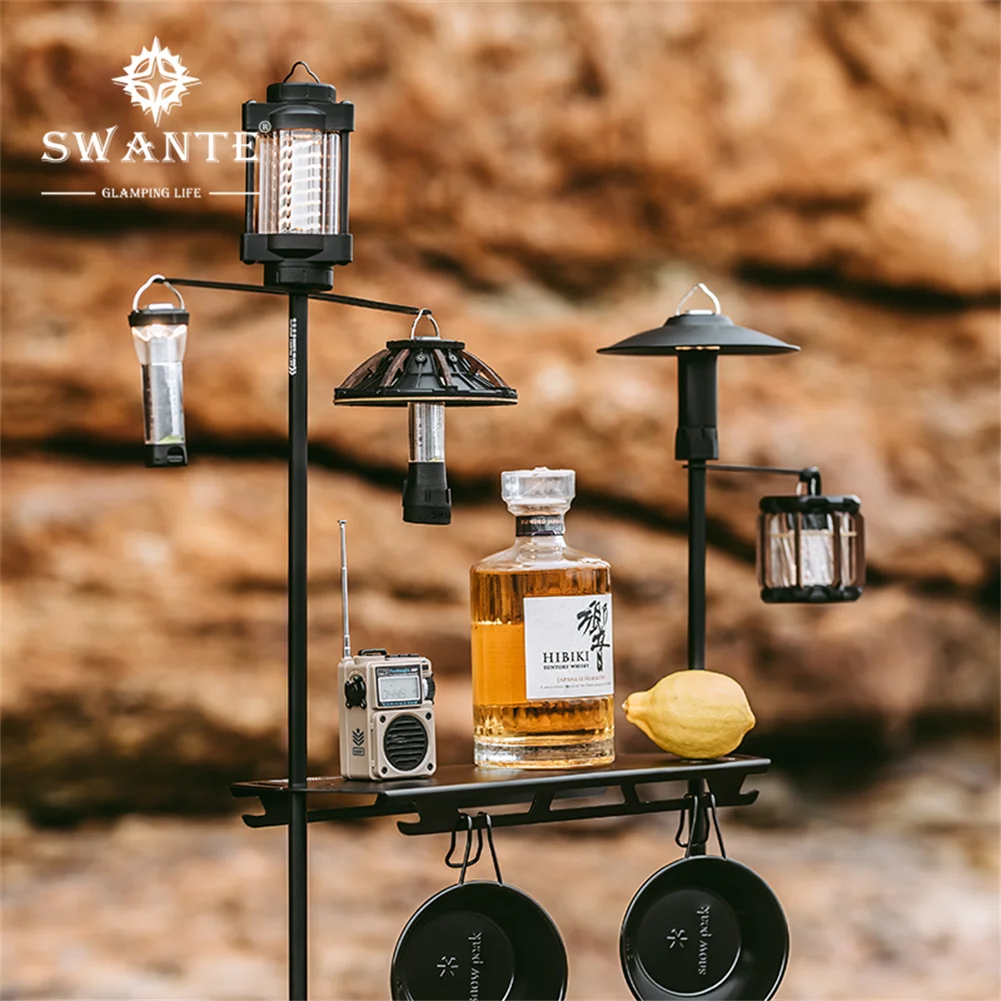 Swante Outdoor Camping desktop Foldable Lamp Post Pole Portable Hanging Light - £35.61 GBP+