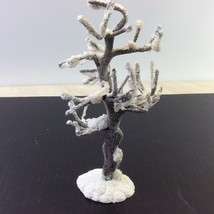 Lemax Snow Covered Flocked Sycamore Tree 9" Tall 4" Wide Vintage Snow Crystal - $29.65