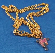 Vintage Religious Medallion Pendant &amp; Chain Crucifix - £26.54 GBP