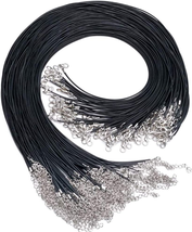 Eutenghao 120Pcs Necklace Cord Bulk, Black Waxed Necklace Cord String for Jewelr - £15.38 GBP