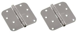 National Hardware N830-243 Satin Nickel 5/8 in. Round Corner Door Hinge 4&#39;&#39; - £7.13 GBP