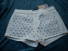womens shorts  H&amp;M white w/bling size 8 4 pockets nwt - £33.78 GBP