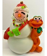 Vintage 1998 Sesame Street Zoe and Snowman Christmas Tree Ornament - £15.52 GBP