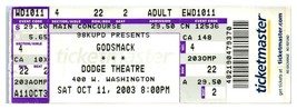 Godsmack Concert Ticket Stub Octobre 11 2003 Phœnix Arizona - £27.85 GBP