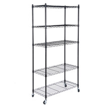 5-Tier Storage Shelving Rack Shelf Rolling Kitchen Shelf Organizer Offic... - £60.95 GBP