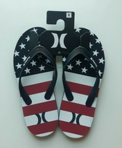 Hurley Men’s Size 8 Flip Flop American Flag Sandals New - £15.56 GBP