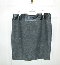 Valerie Bertinelli Pencil Skirt Black &amp; Gray with Metallic Threads Size 8  - £4.71 GBP