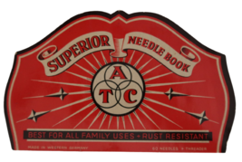 Vtg 1950&#39;s Superior Needle Book Sewing Needles Rust Resistant - £7.95 GBP
