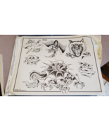 RARE Vintage 1987 Spaulding Rogers Tattoo Flash Sheet Dragon Tiger Heart... - $361.36 MXN