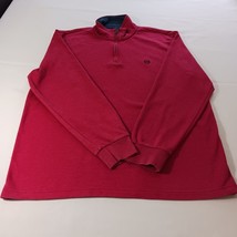 Chaps Men&#39;s 1/4 Zip Pullover Sweatshirt Long Sleeve Red Cotton Blend Siz... - $13.85