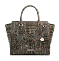 New Brahmin Women&#39;s Aubree Satchel Bag Moss Rowan - $465.29