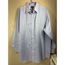 Jos A Banks Traveler Mens Cotton Blue Tailored Fit Dress Shirt Size 18.5... - $24.95