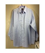 Jos A Banks Traveler Mens Cotton Blue Tailored Fit Dress Shirt Size 18.5... - $24.95