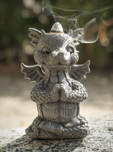 Primary image for Zen Inner Peace Whimsical Garden Dragon Yoga Meditation Backflow Incense Burner