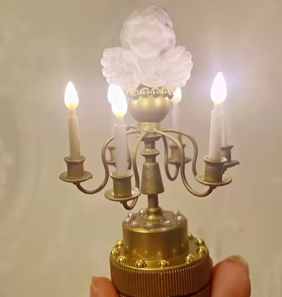 Primary image for Doll house miniature simulation candlestick lamp,  vintage angle table lamp