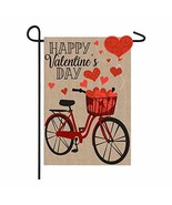 Meadow Creek Valentine&#39;s Day Bicycle Burlap Garden Flag-2 Sided,12.5&quot; x 18&quot; - $20.28 CAD